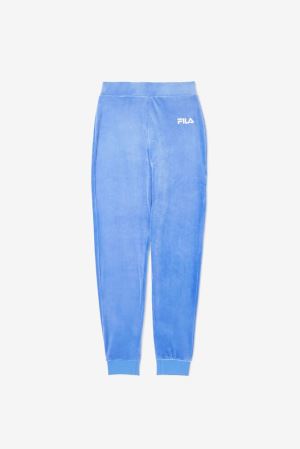 FILA Sara Velour Joggers Blue / White,Womens Clothing | CA.PEMTLS546